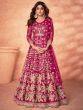Incredible Pink Diamond Net Party Wear Anarkali Gown