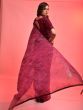Wonderful Purple Chiffon Sequins Work Kitty Party Wear Saree
