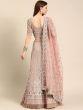 Beige & Pink Embroidered Semi-Stitched Myntra Lehenga & Blouse with Dupatta