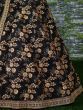 Black Embroidery Thai Silk Bridal Lehenga Choli