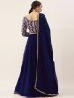 Ravishing Blue Sequins Georgette Party Wear Lehenga Choli With Dupatta 