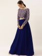 Ravishing Blue Sequins Georgette Party Wear Lehenga Choli With Dupatta 