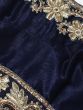 Navy & Golden Semi-Stitched Myntra Lehenga & Unstitched Blouse with Dupatta