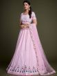 Wonderful Blush Pink Sequined Georgette Bridesmaid Lehenga Choli