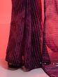 Wonderful Purple Chiffon Sequins Work Kitty Party Wear Saree