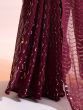 Delightful Magenta Purple Georgette Sequins Work Reception Wear Saree