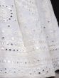 Marvelous White Lucknowi Georgette Lehenga Choli With Multi Color Dupatta 