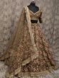 Adorning Mehendi Embroidery Chinon Silk Wedding Wear Lehenga Choli