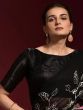 Adorable Black Georgette Resham Work Sangeet Function Saree For Women