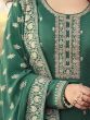 Charming Dark Cyan Embroidered Dola Silk Festival Wear Salwar Kameez