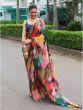 Deepika Padukone Multi Color Printed Georgette Partywear Saree