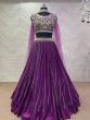 Fascinating Purple Zari Embroidery Georgette Party Wear Lehenga choli