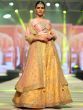Yellow Thread Embroidery Mulberry Silk Wedding Lehenga With Baby Pink Choli And Dupatta