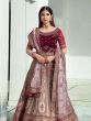 Fantastic Multicolor Thread Embroidery Velvet Bridal Lehenga Choli