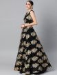 Black & Golden Sequinned Semi-stitched Myntra Lehenga & Blouse With Dupatta