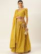 Mustard Sequin Semi-Stitched Myntra Lehenga & Unstitched Blouse with Dupatta