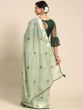 Graceful Pastel Green Sequins Embroidered Poly Cotton Saree

