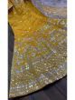 Readymade Yellow Foil Mirror Silk Wedding Wear Gown With Dupatta