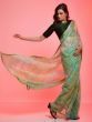 Fantastic Green Chiffon Sequins Ceremonial Function Wear Saree With Choli