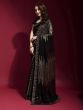 Amusing Black Georgette Fancy Sequins Work Party Wear Saree With Blouse