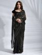Engaging Black Georgette Sequins Night Party Celebration Wear Saree