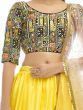 Shaded Pink And Yellow Georgette Lehenga With Embroidered Choli