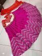 Karishma Kapoor Hot Pink Zig Zag Thread Work Taffeta Silk Party Wear Lehenga Choli With Red Dupatta (Default)