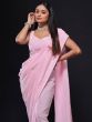 Outstanding Baby Pink Fully Sequined Georgette Party Wear Saree