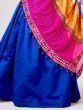 Awesome Blue Mirror Work Silk Navratri Wear Lehenga Choli With Dupatta