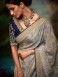 Gorgeous Grey Weaving Silk Embroidered Saree With Blouse
