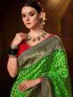 Delightful Green Zari Weaving Silk Saree With Embroidery Blouse
