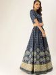 Blue & Beige Printed Ready to Wear Lehenga & Blouse with Dupatta