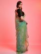 Fantastic Green Chiffon Sequins Ceremonial Function Wear Saree With Choli