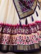 Adorable White & Purple Patola Printed Silk Function Wear Lehenga Choli