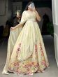 Awesome Cream Sequins Georgette Wedding Wear Lehenga Choli