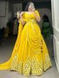 Beautiful Yellow Mirror Work Georgette Haldi Wear Lehenga Choli