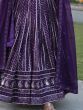 Fantastic Purple Sequins Georgette Reception Wear Lehenga Choli