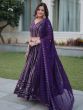 Fantastic Purple Sequins Georgette Reception Wear Lehenga Choli
