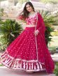 Wonderful Rani Pink Sequins Georgette Function Wear Lehenga Choli