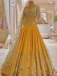 Mustard Yellow Foil Work Banglory Silk Wedding Wear Lehenga Choli