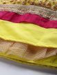 Yellow & Pink Embroidered & Sequined Semi-Stitched Myntra Lehenga & Blouse with Dupatta 