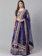 Blue & Gold-Toned Embroidered Semi-Stitched Myntra Lehenga & Unstitched Blouse with Dupatta
