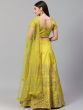 Lime Green & Gold-Toned Embroidered Semi-Stitched Myntra Lehenga & Unstitched Blouse with Dupatta