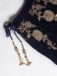 Navy Blue & Golden Semi-Stitched Myntra Lehenga with Unstitched Choli