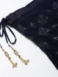 Navy Blue Embroidered Semi-Stitched Myntra Lehenga & Blouse with Dupatta 