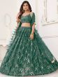 Outstanding Green Sequins Net Party Wear Lehenga Choli With Dupatta