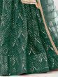 Outstanding Green Sequins Net Party Wear Lehenga Choli With Dupatta