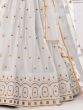 Beautiful White Sequins Net Festival Wear Lehenga Choli With Dupatta