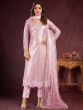Stunning Pink Sequins Net Event Wear Salwar Kameez With Dupatta