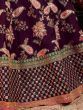 Purple Embroidered Taffeta Bridal Wear Lehenga Choli